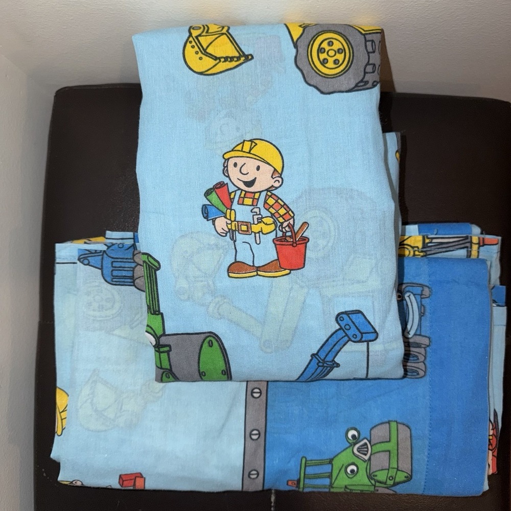 Vintage Bob the Builder Twin Bedding‎ Flat & Fitted Sheet Set